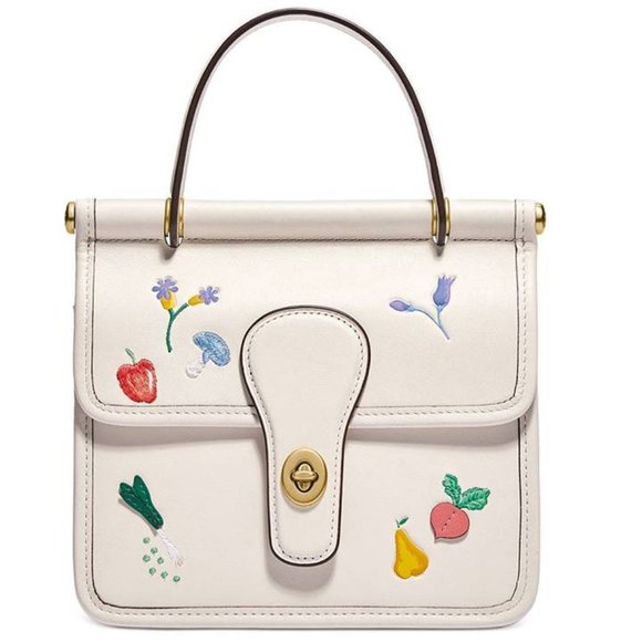 Limited HTF COACH Originals Collection Willis Top Handle Garden Embroidery Bag - Picture 1 of 9